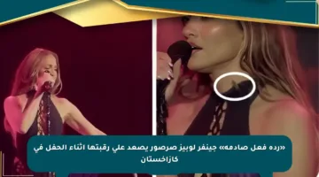 «ردة فعل صادمة» جينفر لوبيز صرصور يصعد على رقبتها أثناء الحفل في كازاخستان